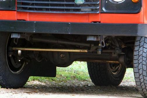 Red 1996 Land Rover Defender 90
