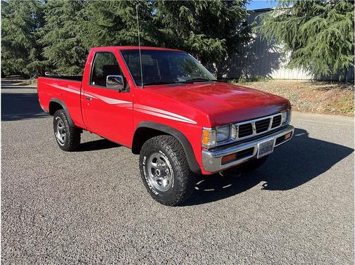 Red 1993 Nissan Pickup Truck Short Bed