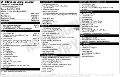 2018 RAM 2500 Longhorn