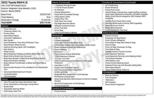 Magnetic Gray Metallic 2022 Toyota RAV4 LE