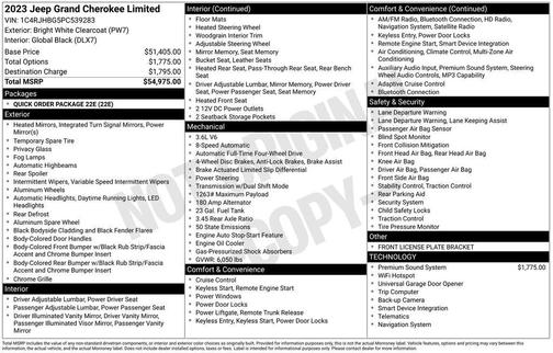 Bright White Clearcoat 2023 Jeep Grand Cherokee Limited
