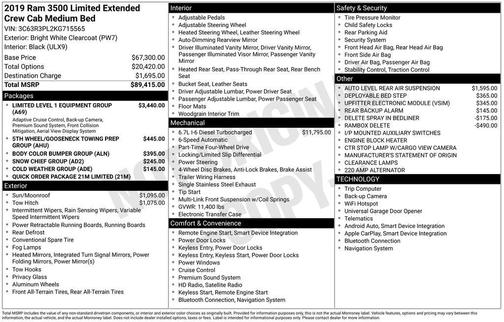 2019 RAM 3500 Limited