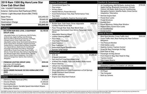 2019 RAM 1500 Big Horn