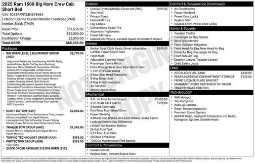 Granite Crystal Clearcoat Metallic 2025 RAM 1500 Big Horn/Lone Star