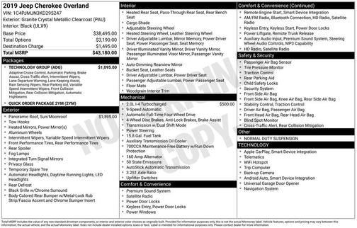 2019 Jeep Cherokee Overland