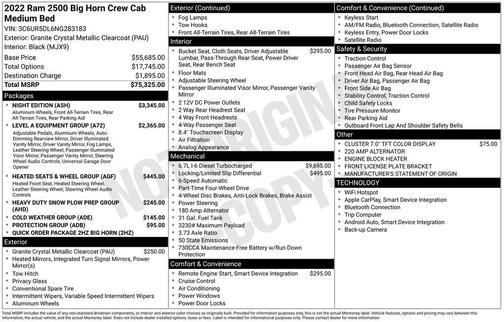 2022 RAM 2500 Big Horn