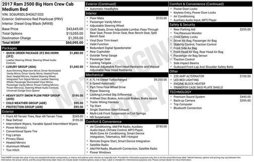 2017 RAM 2500 Big Horn