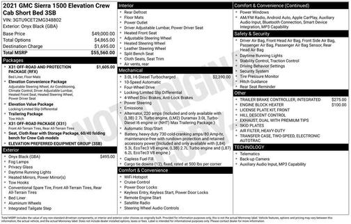 Onyx Black 2021 GMC Sierra 1500 Elevation