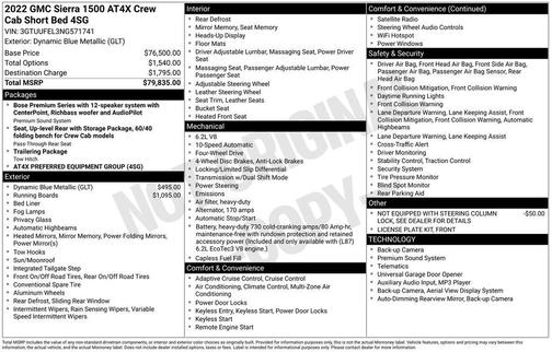 2022 GMC Sierra 1500 AT4X