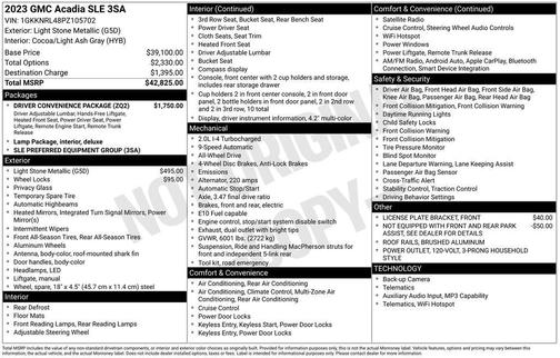 Gray 2023 GMC Acadia SLE