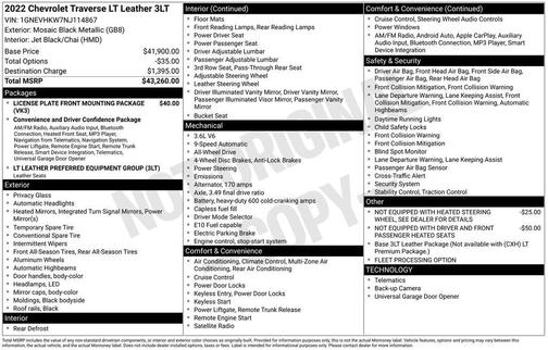 2022 Chevrolet Traverse LT Leather