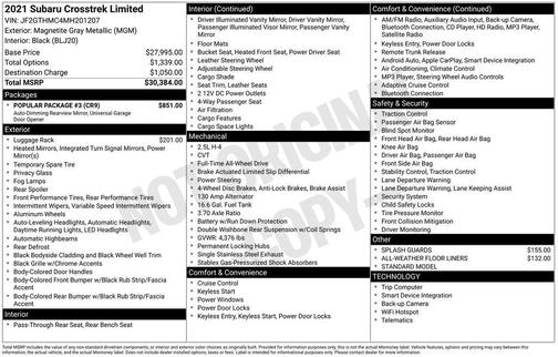 2021 Subaru Crosstrek Limited