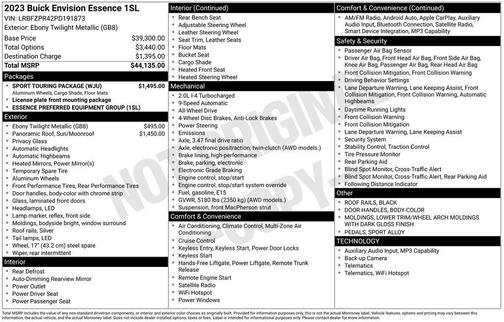 Ebony Twilight Metallic 2023 Buick Envision Essence