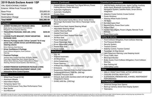 2019 Buick Enclave Avenir