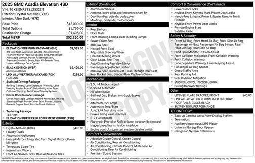 2025 GMC Acadia Elevation