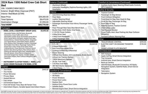 Bright White Clearcoat 2024 RAM 1500 Rebel