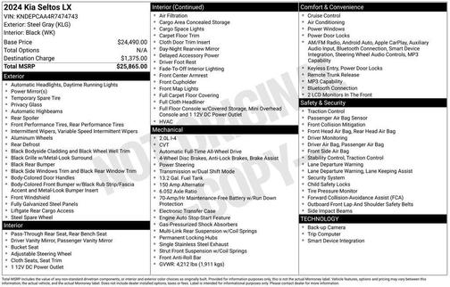 Steel Gray 2024 Kia Seltos LX