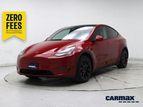 Red 2021 Tesla Model Y Long Range