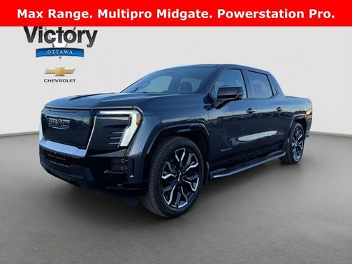 Deep Ocean Metallic 2025 GMC Sierra EV Max Range Denali