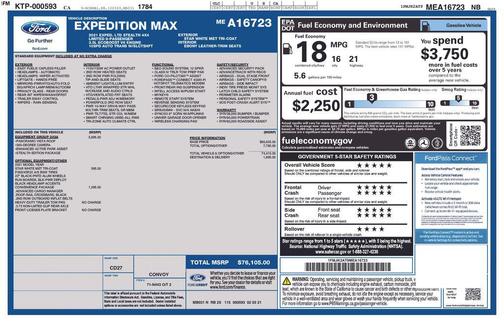 STAR WHITE MET TRI-COAT 2021 Ford Expedition Max Limited
