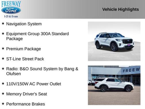 STAR WHITE MET TRI-COAT 2025 Ford Explorer ST-Line