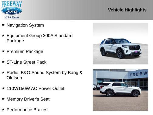 STAR WHITE MET TRI-COAT 2025 Ford Explorer ST-Line
