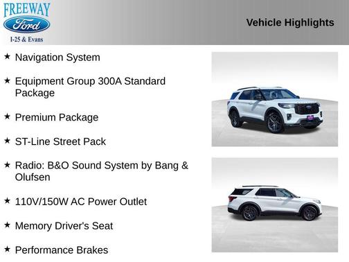 STAR WHITE MET TRI-COAT 2025 Ford Explorer ST-Line