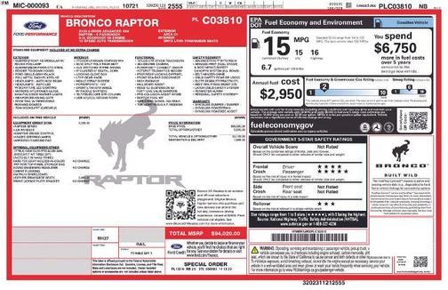 2023 Ford Bronco RAPTOR