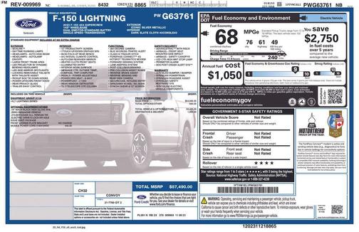 ICONIC SILVER METALLIC 2023 Ford F-150 Lightning XLT