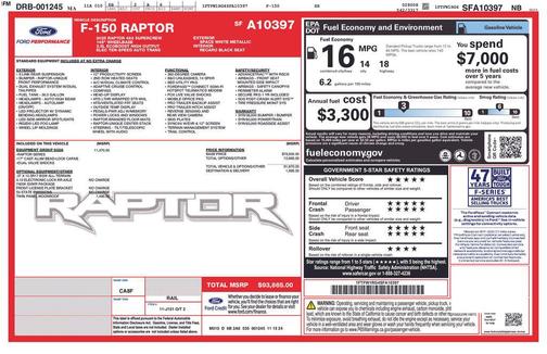 SPACE WHITE METALLIC 2025 Ford F-150 Raptor