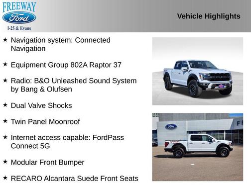SPACE WHITE METALLIC 2025 Ford F-150 Raptor
