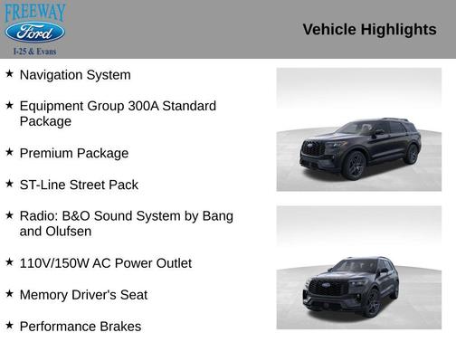 Agate Black Metallic 2026 Ford Explorer ST-Line