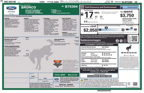 OXFORD WHITE 2022 Ford Bronco Wildtrak