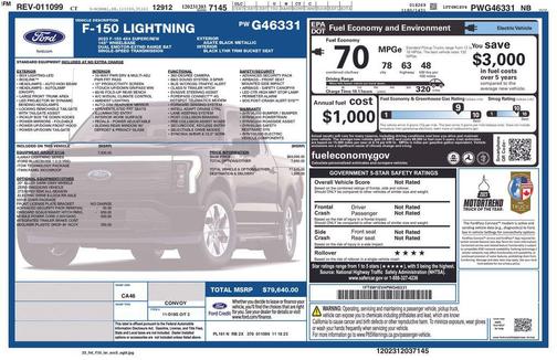 AGATE BLACK METALLIC 2023 Ford F-150 Lightning LARIAT