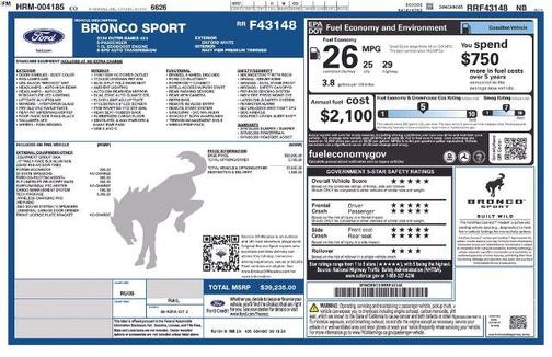 OXFORD WHITE 2024 Ford Bronco Sport OUTER BANKS