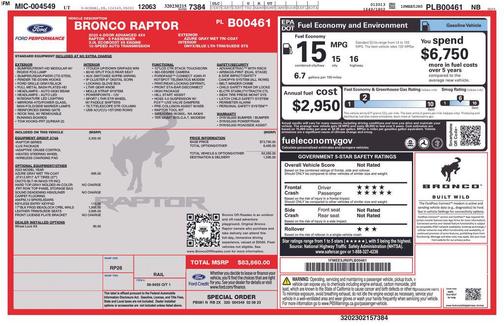 AZURE GRAY MET TRI-COAT 2023 Ford Bronco Raptor