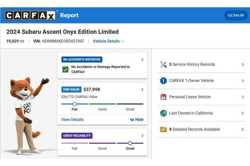 Crystal Black Silica 2024 Subaru Ascent Onyx Edition Limited 7-Passenger