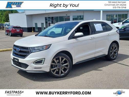 White Platinum Clearcoat Metallic 2017 Ford Edge Sport