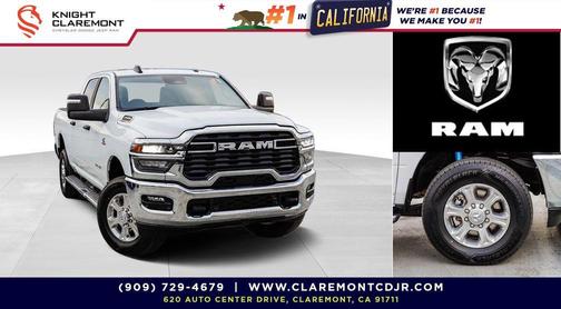 Bright White Clearcoat 2025 RAM 2500 Big Horn Crew Cab 4x4 6'4' Box