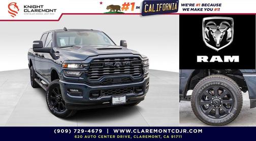 Forged Blue Metallic 2026 RAM 2500 Black Express Crew Cab 4x4 6'4' Box