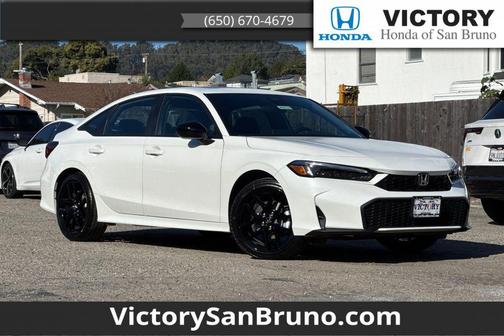 Platinum White Pearl 2026 Honda Civic Hybrid Sport