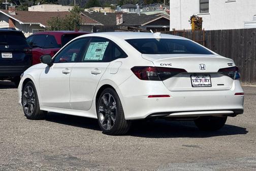 Platinum White Pearl 2026 Honda Civic Hybrid Sport Touring
