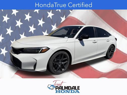 Platinum White Pearl 2025 Honda Civic Sport