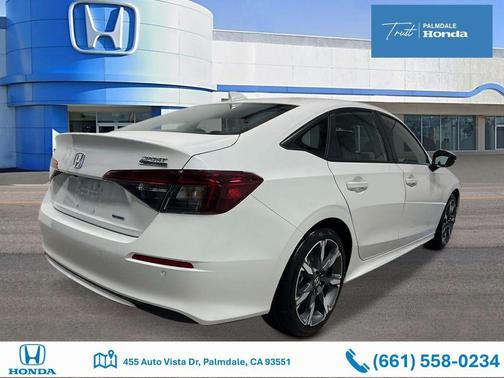 Platinum White Pearl 2026 Honda Civic Hybrid Sport Touring