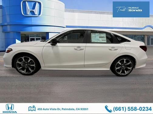 Platinum White Pearl 2026 Honda Civic Hybrid Sport Touring
