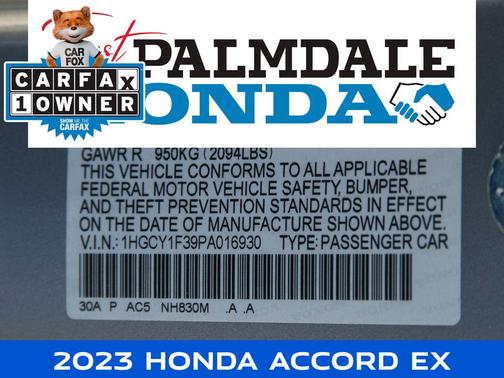 2023 Honda Accord EX 1.5T