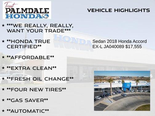 2018 Honda Accord EX-L 2.0T