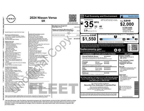 Electric Blue Metallic 2024 Nissan Versa 1.6 S