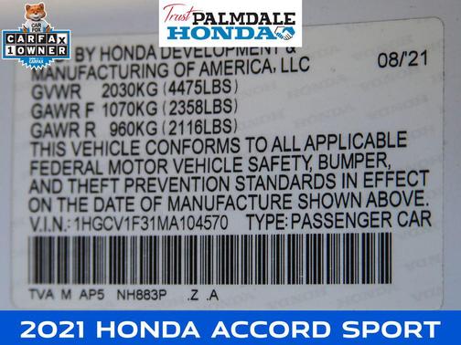 2021 Honda Accord Sport 1.5T