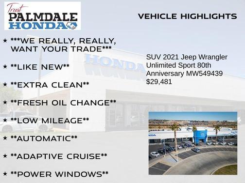 2021 Jeep Wrangler Unlimited 80th Anniversary 4x4
